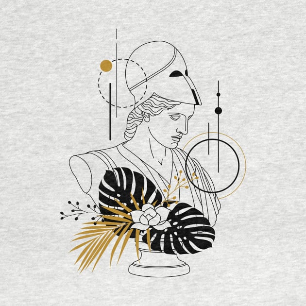 Athena (Minerva). Creative Illustration In Geometric And Line Art Style by SlothAstronaut